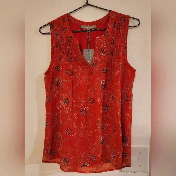 Daniel Rainn Tops - Danielrainn floral tanktop casual blouse Orange size‎ small new with tags
